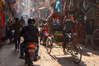 Thamel-Rickshaw-street-shopping-Nepal-Petr-Meissner
