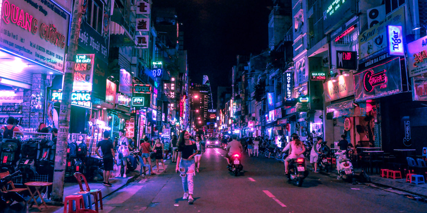 vietnam tour-saigon-street-city-lights